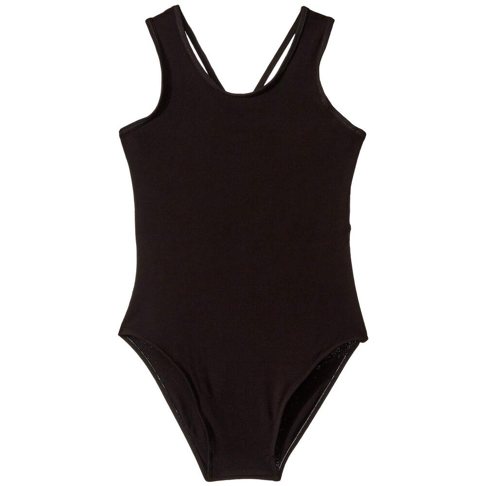 Flo Active Girl's Sparkle Back Mesh Tank Black 3 2T Little Kids